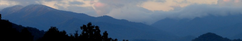 Photo of the Snowbird Mountains at dawn, Graham County, North Carolina (October 26, 2005)