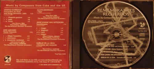 Photo of the inside liner and CD label for Remembrances|Recuerdos: Music by Composers from Cuba and the US