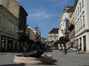 Photo of streets in the center of the old city of Győr, which are but a short walk from the János Richter Hall. Győr, Hungary (16 September 2007) Photograph by Szidónia Juhász