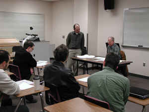 Photo of Schiffman with masterclass students at University of North Carolina Greensboro (29 February 2008). Photograph by Jennifer Scott