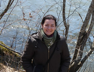 Photo of Szidi by the banks of the Little Tennessee River, North Carolina on 12 March 2008
