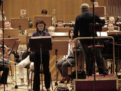 Photo of Mezzo-soprano Katalin Halmai during the rehearsal for Alma's European première (Mátyás Antal conducting the Győr Philharmonic Orchestra), Győr, Hungary (15 October 2008)