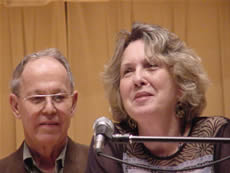 Photo of composer Harold Schiffman and poet Kathryn Stripling Byer. Coulter Recital Hall, Western Carolina University, Cullowhee, North Carolina (26 August 2004)