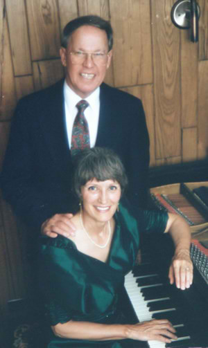 Photo of Harold Schiffman and Jane Perry-Camp used for the back cover of Spectrum's CD, Tallahassee, Florida (June 1994)