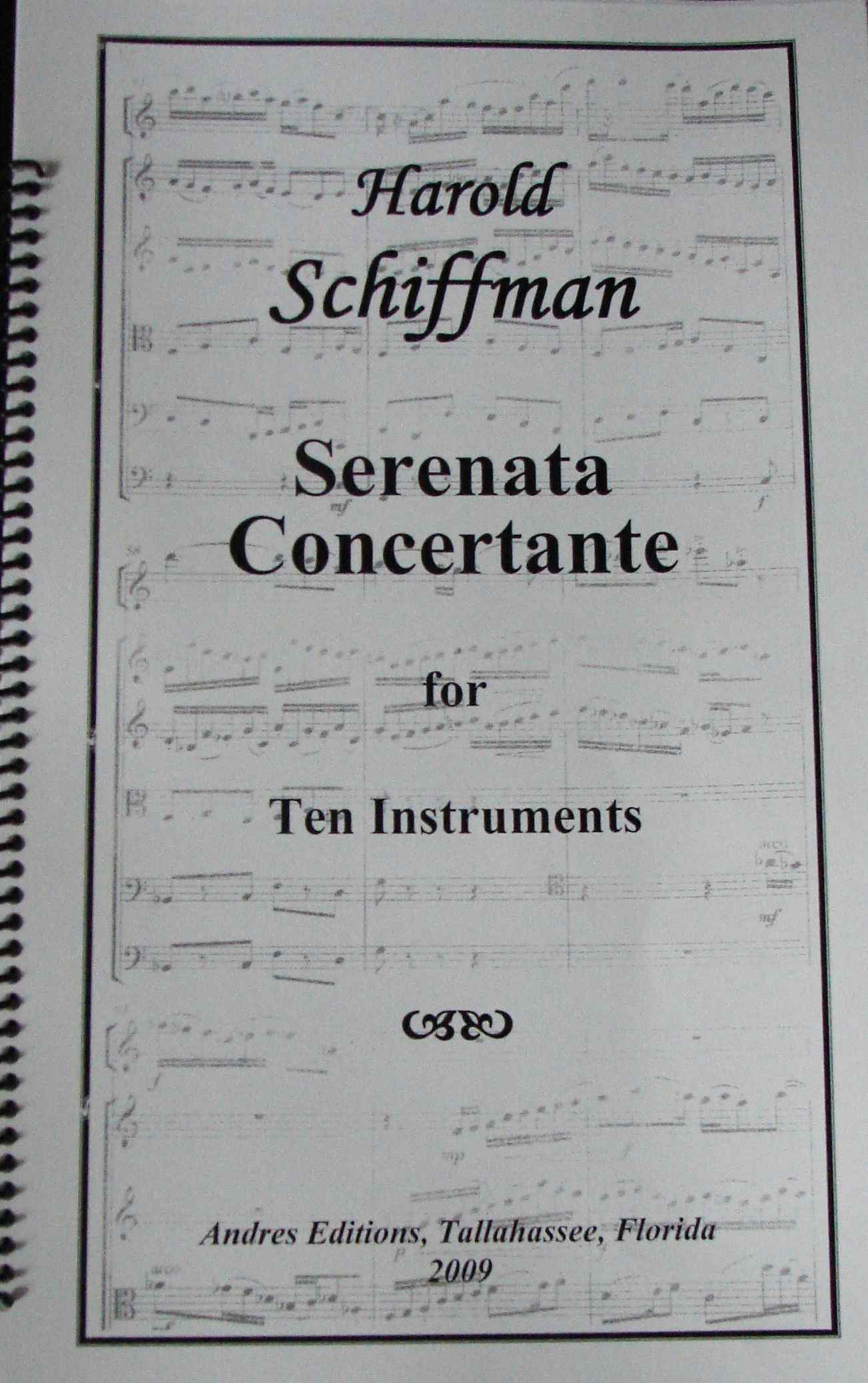 Photo of the Serenata Concertante (2009) score cover