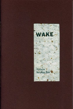 Photo of the Front Cover of the chapbook Wake